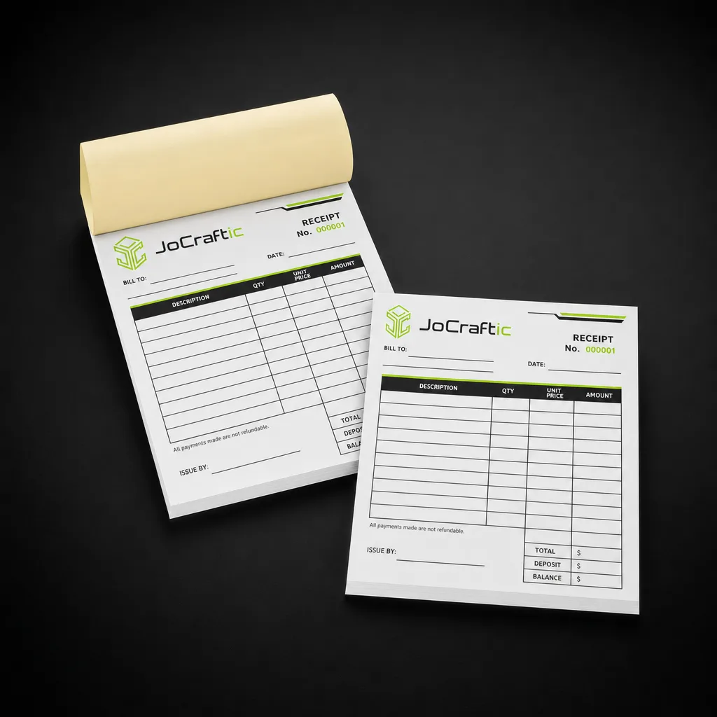 طباعة دفاتر إيصالات كربونلس (NCR)