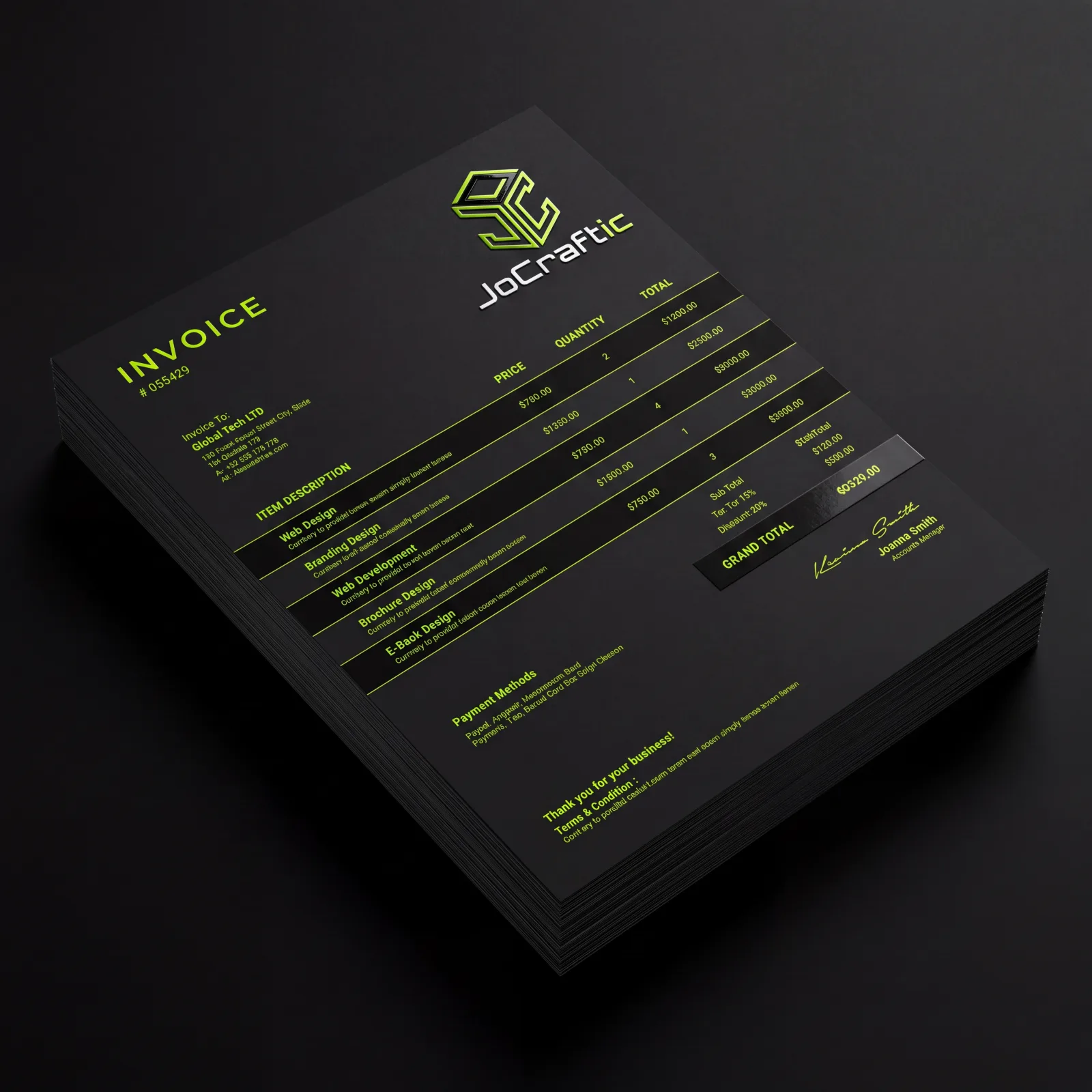Economy (Greyscale) Company Letterhead